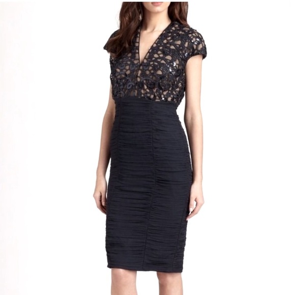 Tadadhi Shoji black ruffled sequin dress. Size 14 - Picture 1 of 8